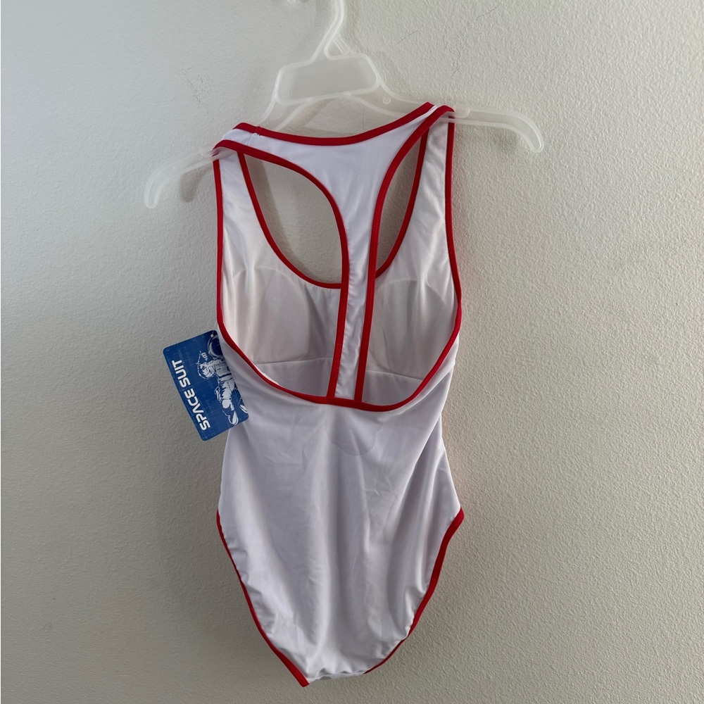 NASA Women's One Piece Swimsuit - White and Red - Picture 2 of 3